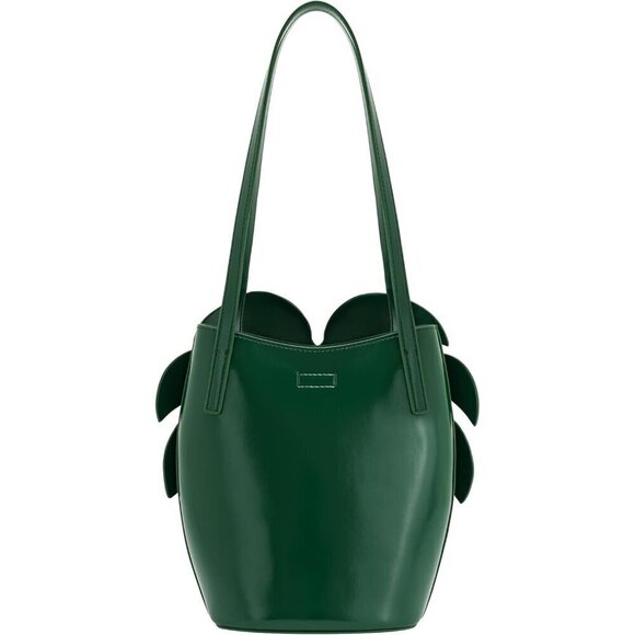 Women's Green Cecelia Leaf Shape Shoulder Bag - Picture 2 of 4